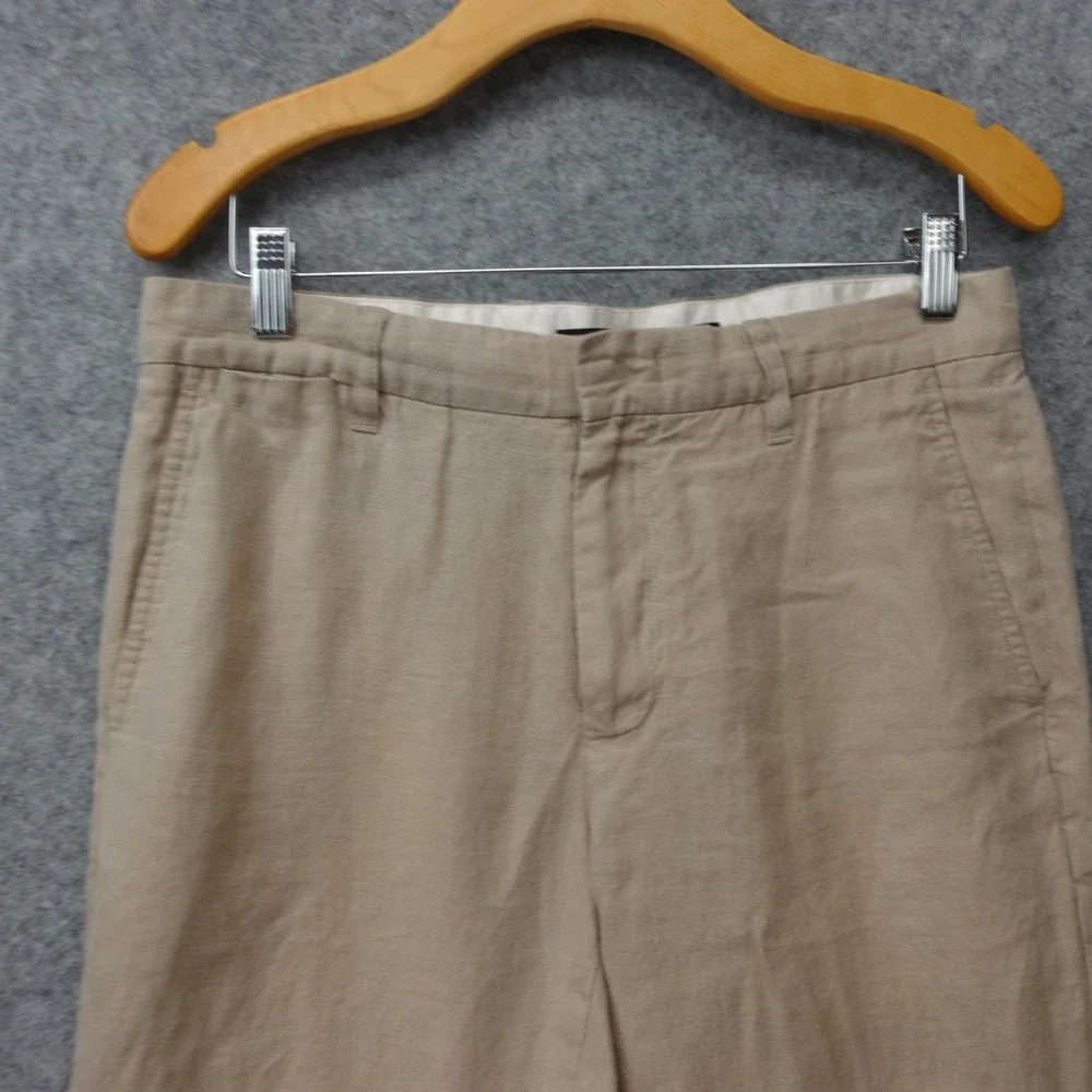 Vince Hemp Pants Mens 31 Oat Beige SLIM Linen Look Neutral Tapered Summer 32x32